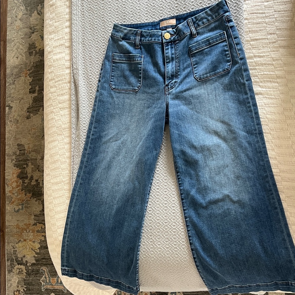Kut from the Kloth Dark Medium Blue Wide Leg Jeans